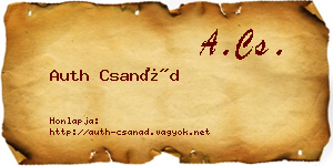 Auth Csanád névjegykártya